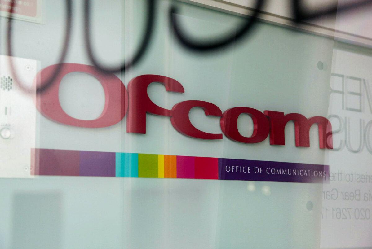 Undated photo showing a logo of Ofcom, the UK's broadcast and communications regulator. (Yui Mok/PA)