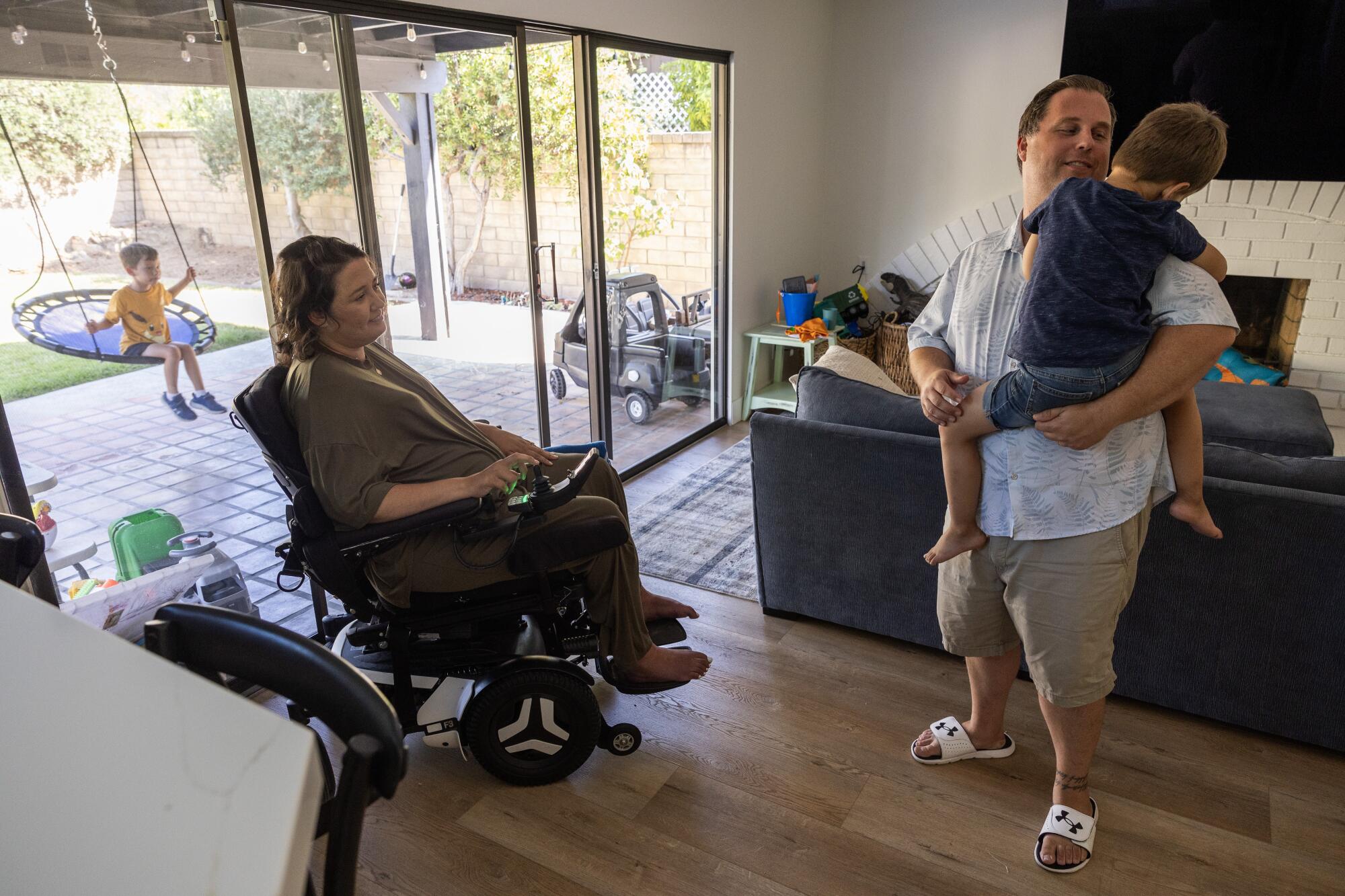 The Marik family at their Santa Clarita home: Eli, 7; Jenina; Tyler and Owen, 4.