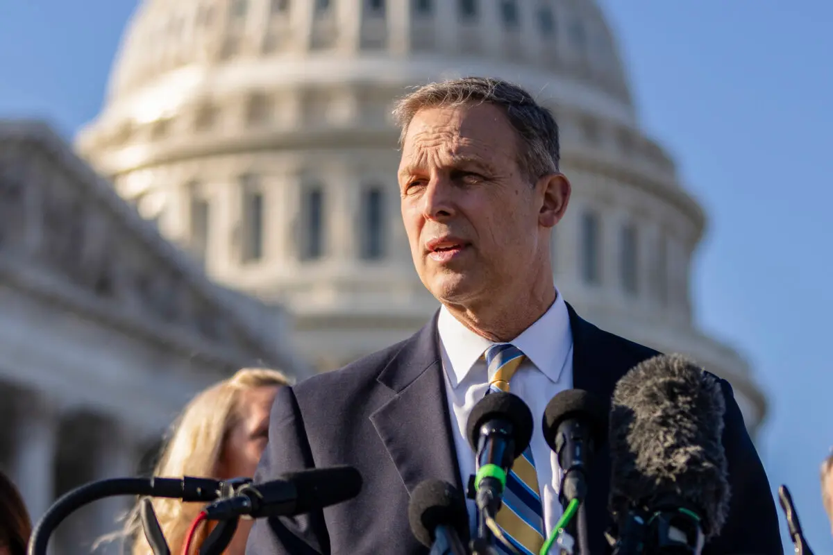 Rep. Scott Perry (R-Pa.) speaks outside the U.S. Capitol on Feb. 28, 2022. (Drew Angerer/Getty Images)