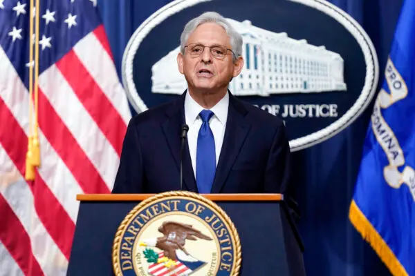 Attorney General Merrick Garland speaks at the Department of Justice in Washington, on Aug. 11, 2023. The department is defending a divestment law in TikTok v. Garland. (Stephanie Scarbrough/AP Photo)