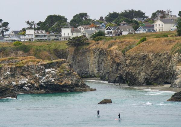 The village of Mendocino on the Northern Coast of California, as seen on July 20, 2024. (Travis Gillmore/The Epoch Times)