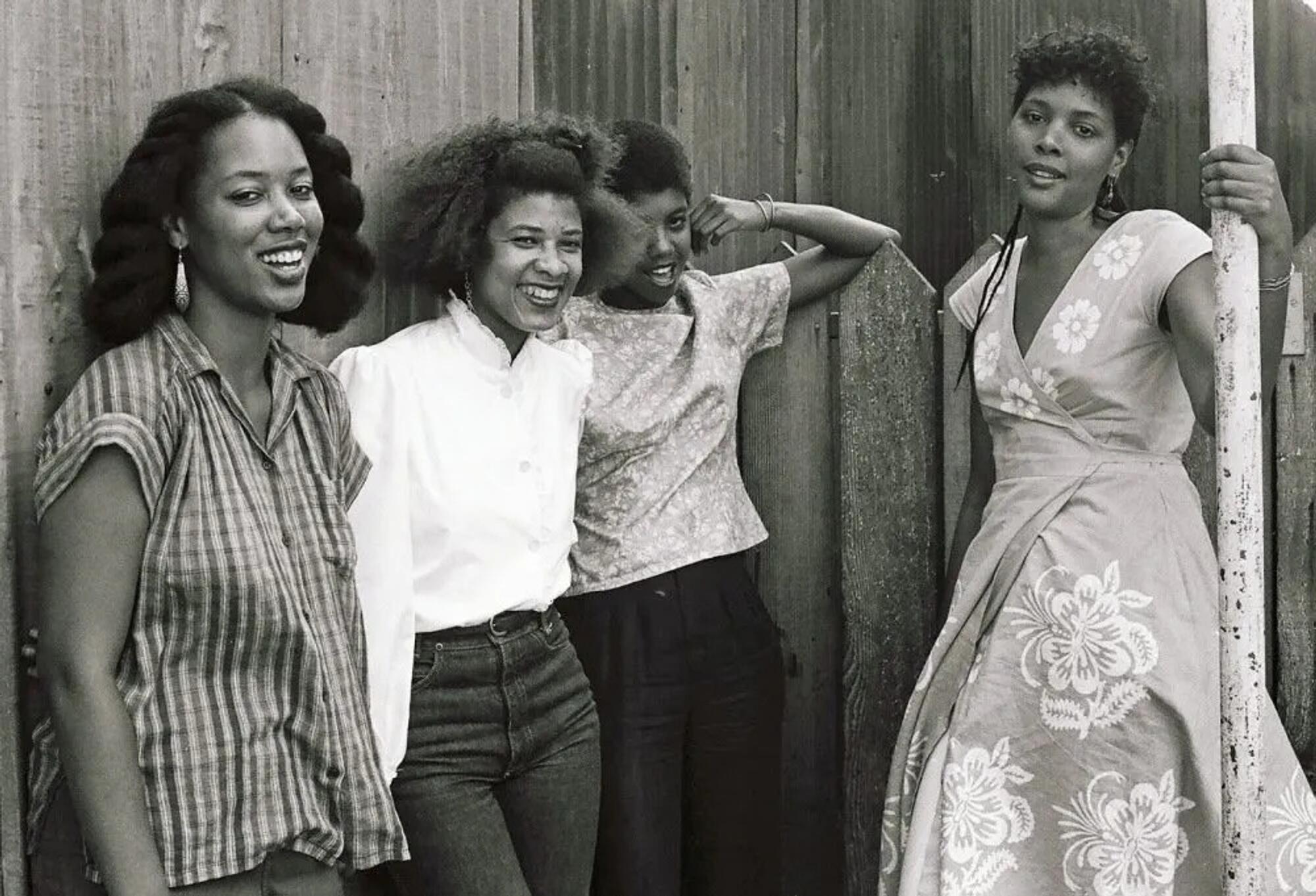 Photograph of Alile Sharon Larkin, Storme Bright Sweet, Melvonna Ballenger and Julie Dash.