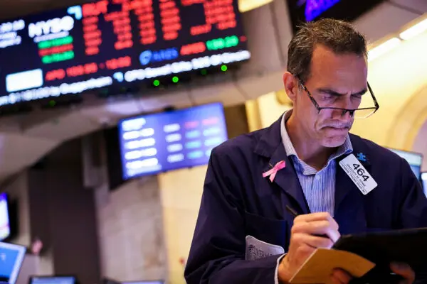 Traders work on the floor of the New York Stock Exchange during afternoon trading in New York City, on August 2, 2024. (Michael M. Santiago/Getty Images)