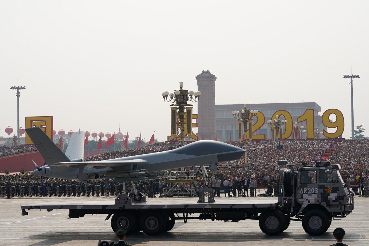 An UAV is shown during the military parade in Tiananmen Square, Beijing, China on Oct. 1, 2019. (Andrea Verdelli/Getty Images)