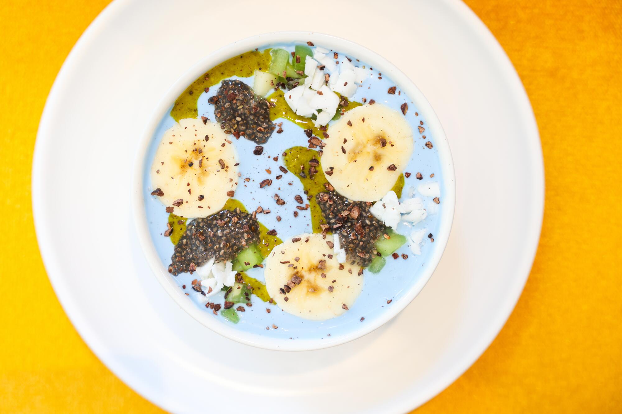 The Ocean Bowl at Love.Life is packed with fresh fruit, cacao and chia seeds.