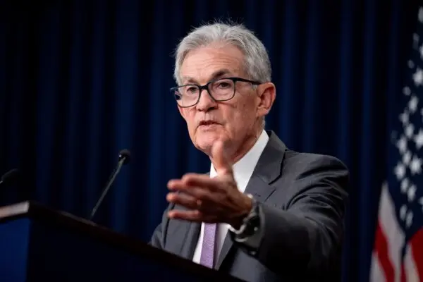 Federal Reserve Chairman Jerome Powell speaks at a news conference following a Federal Open Market Committee meeting in Washington, on July 31, 2024. (Andrew Harnik/Getty Images)