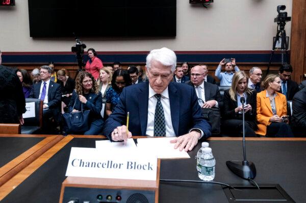 Dr. Gene Block, chancellor of University of California–Los Angeles, arrives at a hearing called "Calling for Accountability: Stopping Antisemitic College Chaos" before the House Committee on Education and the Workforce in Washington on May 23, 2024. (Michael A. McCoy/Getty Images)