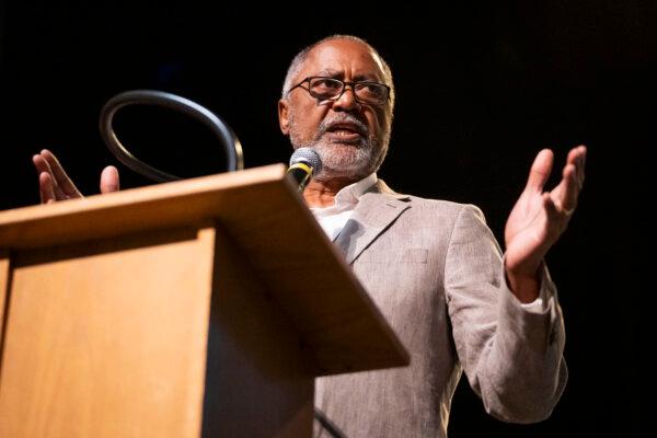 Democratic Congressional Candidate former member of the Minneapolis City Council Don Samuels speaks at the Minnesota Congressional District 5 Democratic Farmer Labor party’s Nominating Convention in Minneapolis, Minn., on May 11, 2024. (Madalina Vasiliu/The Epoch Times)