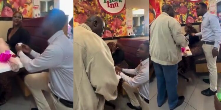 VIDEO: Man’s Surprise Proposal Turns Chaotic as Girlfriend’s Sugar Daddy Shows Up at Restaurant
